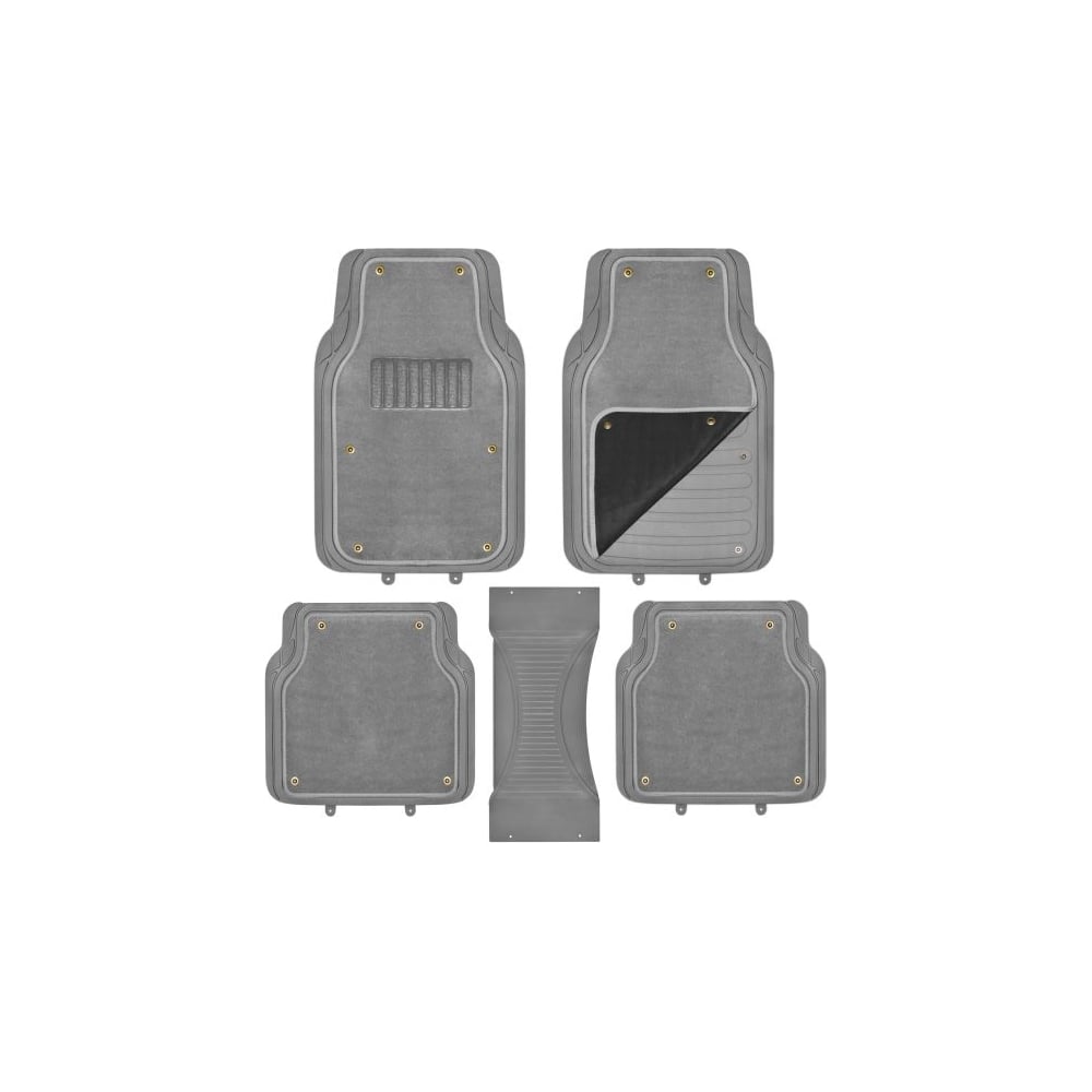 Коврик салона SKYWAY Cold-1 5пр. Полиуретановый со съемным ковролином Серый (п:71*45см,з:45*46см)