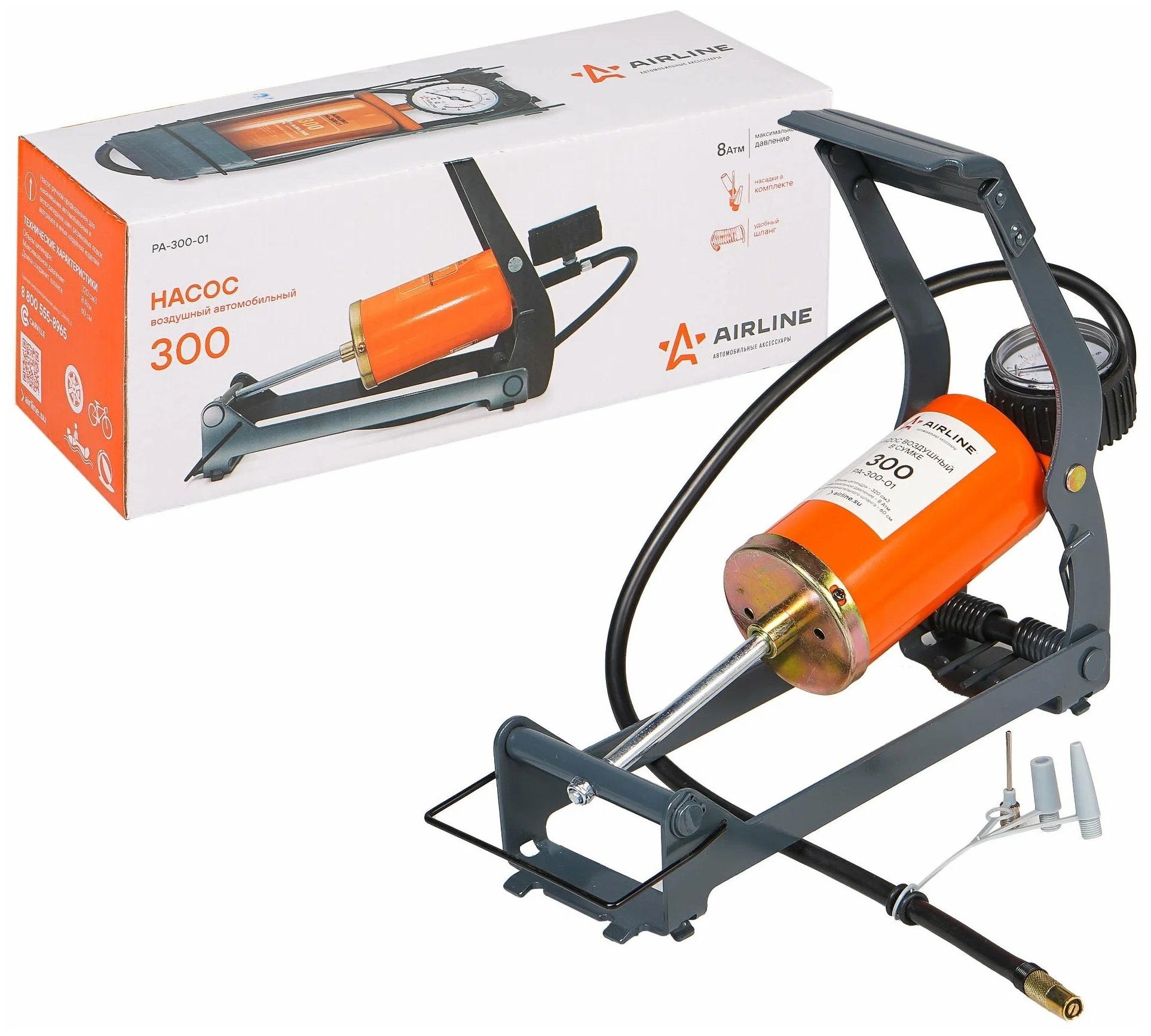 Насос ножной 1-цилиндровый AIRLINE 320см3 PA-300-01